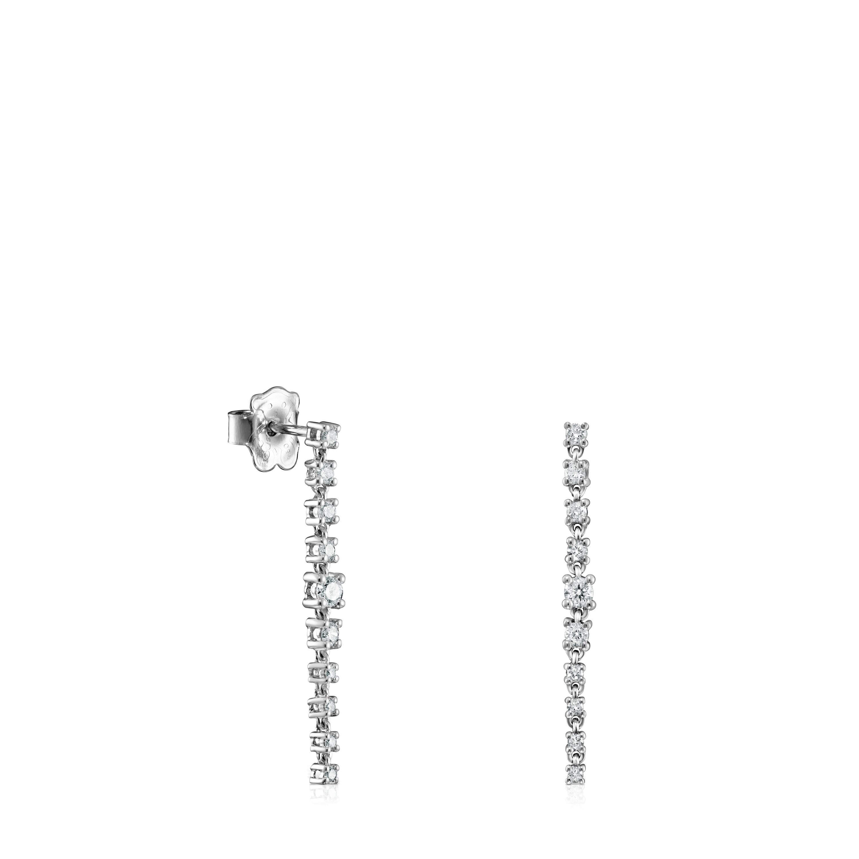 Pendientes largos riviere de oro blanco con diamantes Les Classiques