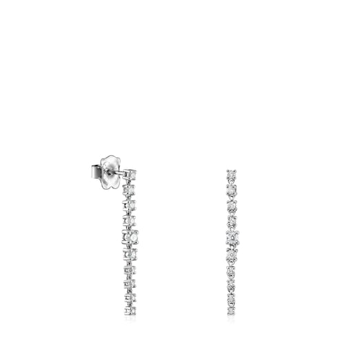 Pendientes largos riviere de oro blanco con diamantes Les Classiques