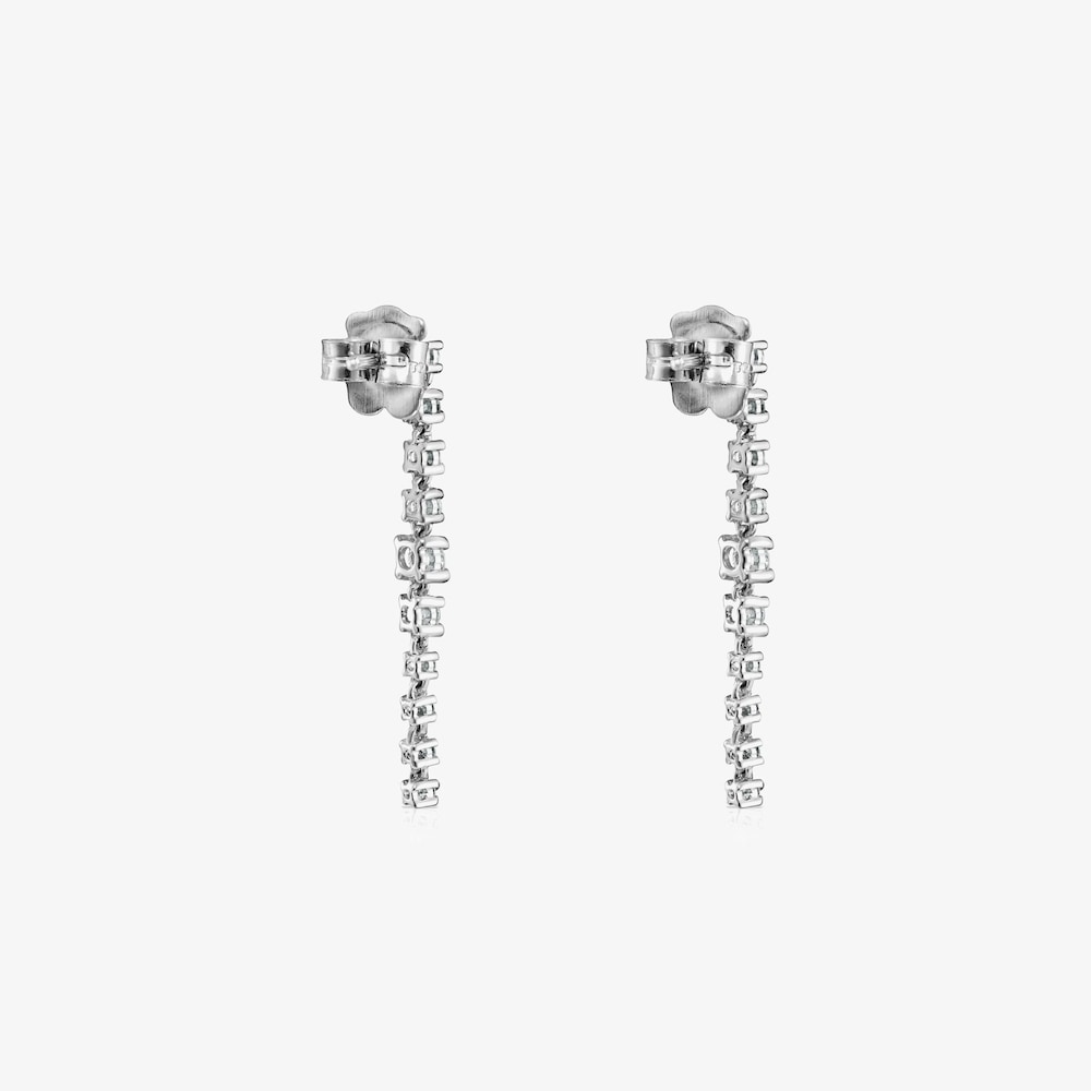 Pendientes largos riviere de oro blanco con diamantes Les Classiques