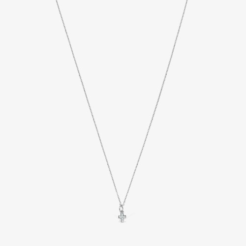 Collar cruz de oro blanco 18K con diamantes Les Classiques