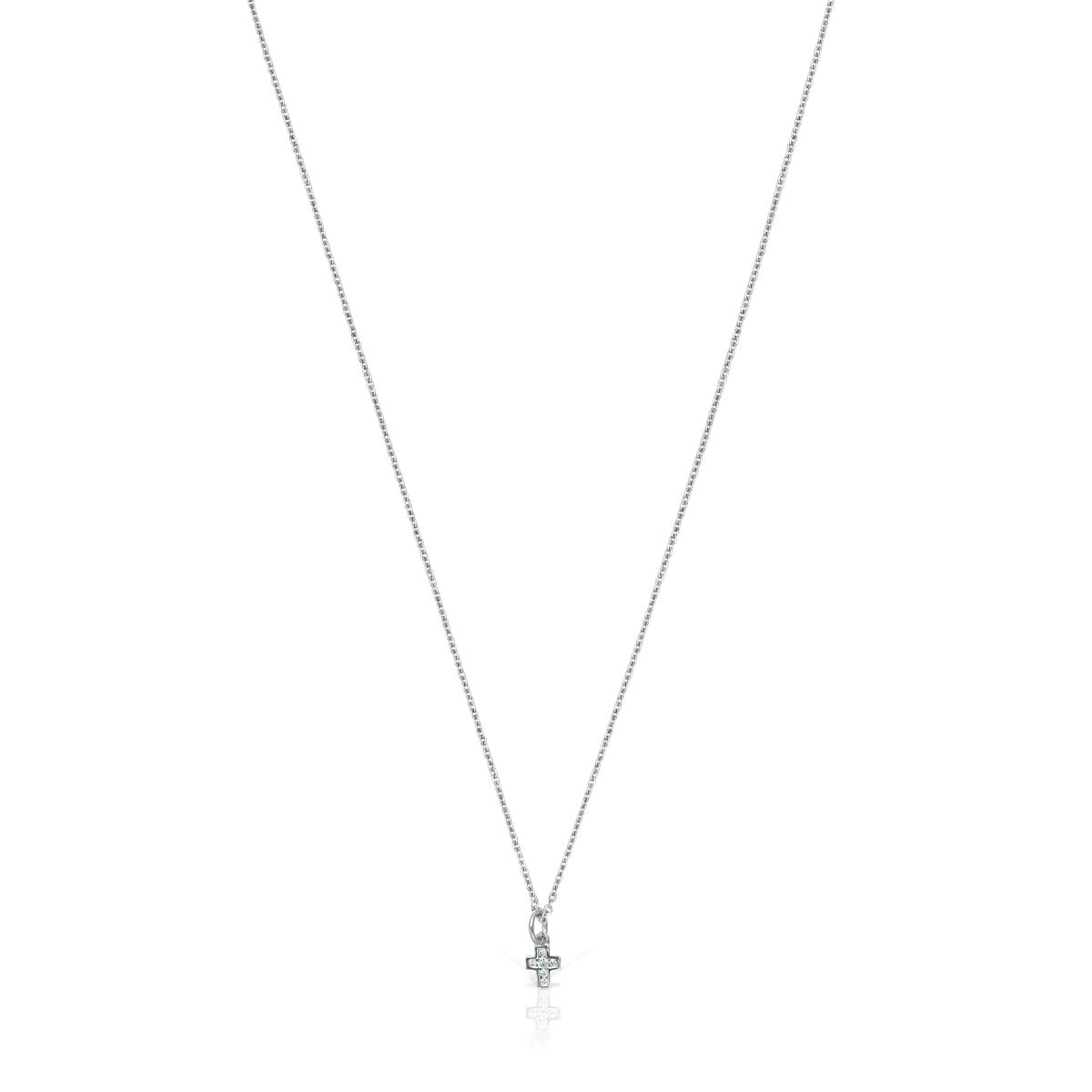 Collar cruz de oro blanco con diamantes Les Classiques