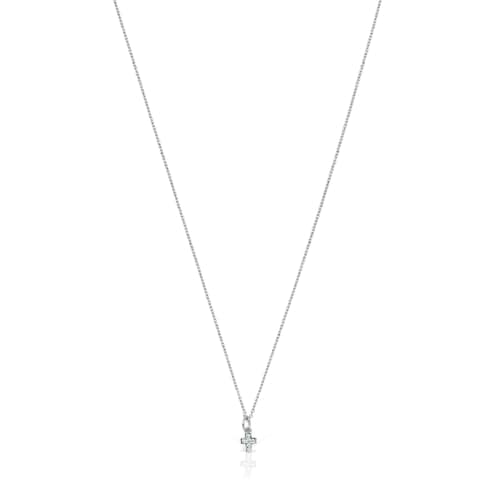 Collar cruz de oro blanco con diamantes Les Classiques