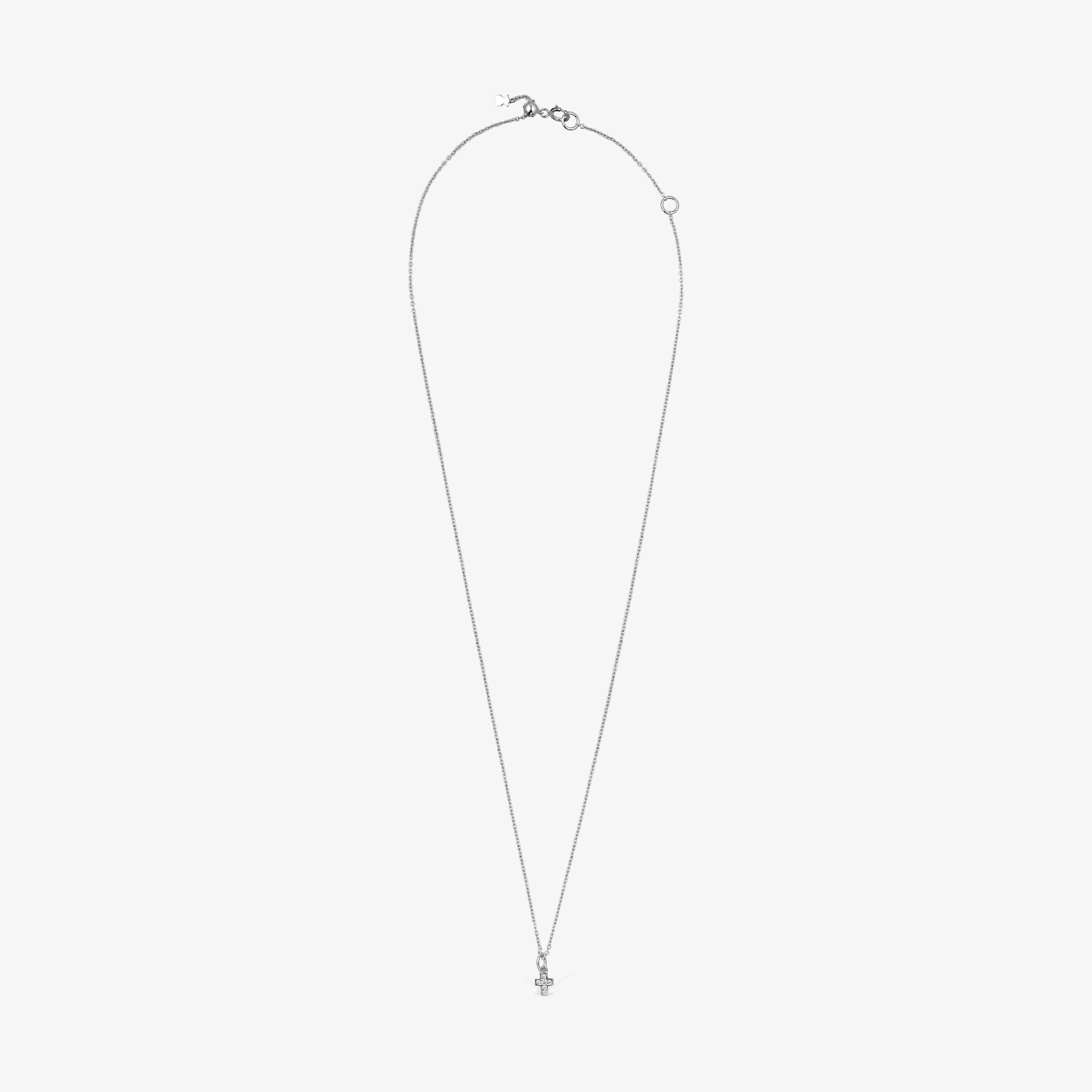 Les Classiques Cross Necklace in 18K white gold with Diamonds