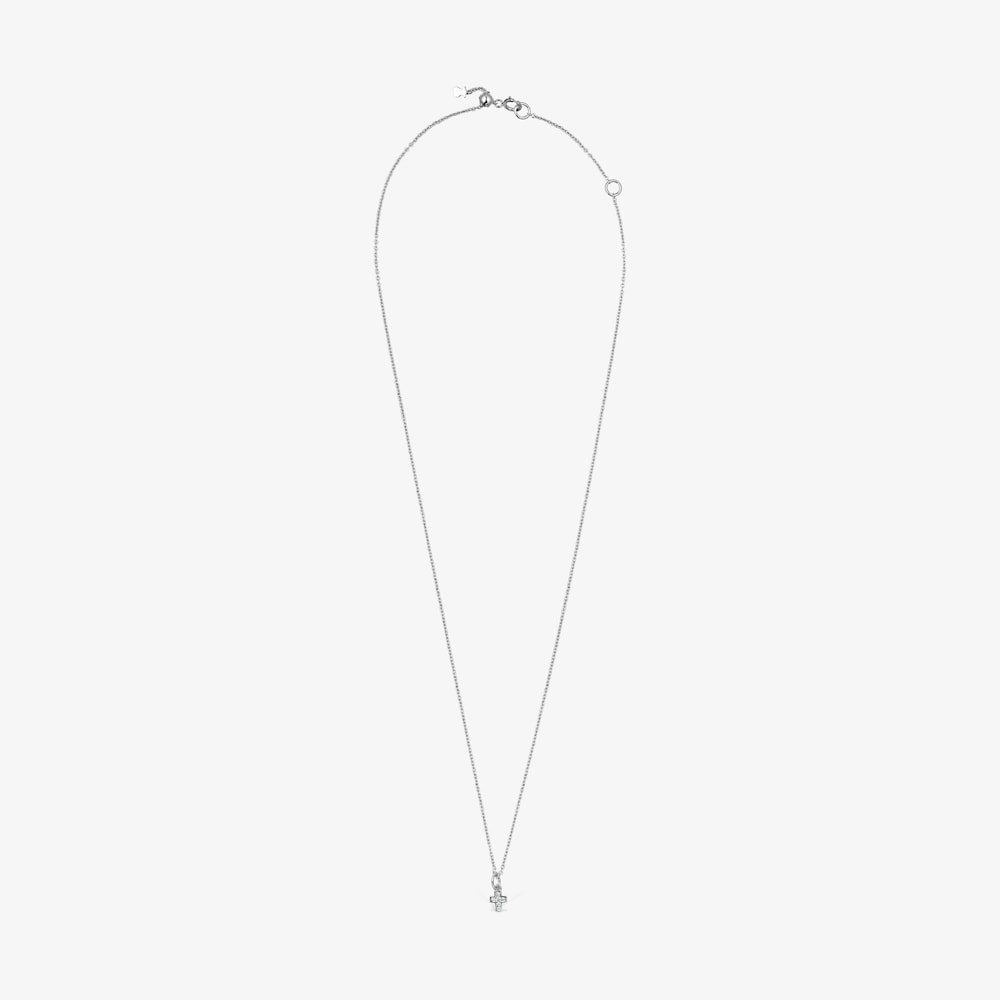 Collar cruz de oro blanco con diamantes Les Classiques