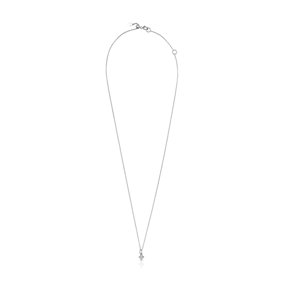 Collar cruz de oro blanco con diamantes Les Classiques