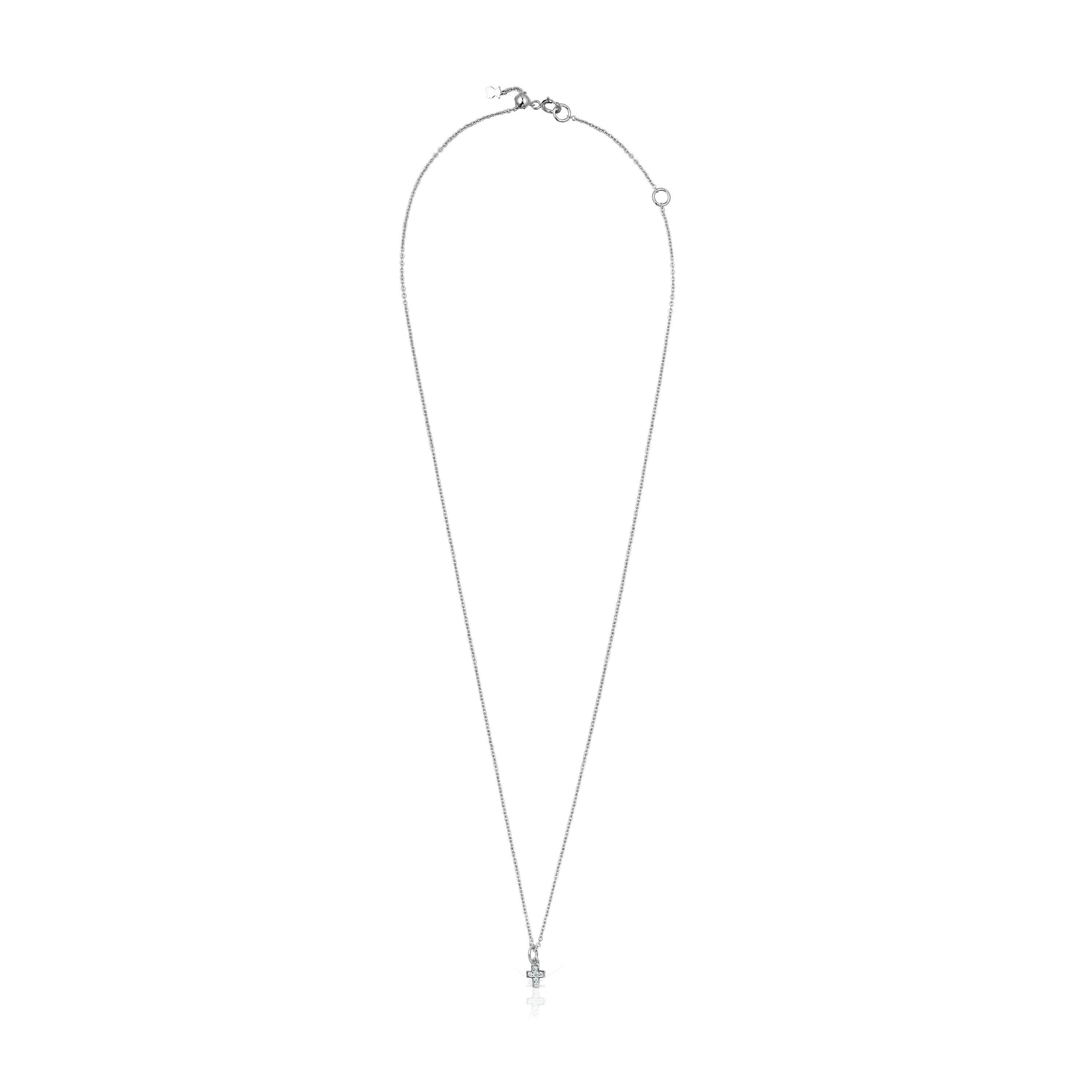 Les Classiques Cross Necklace in White gold with Diamonds