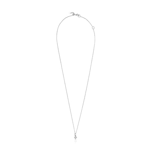 Collar cruz de oro blanco con diamantes Les Classiques