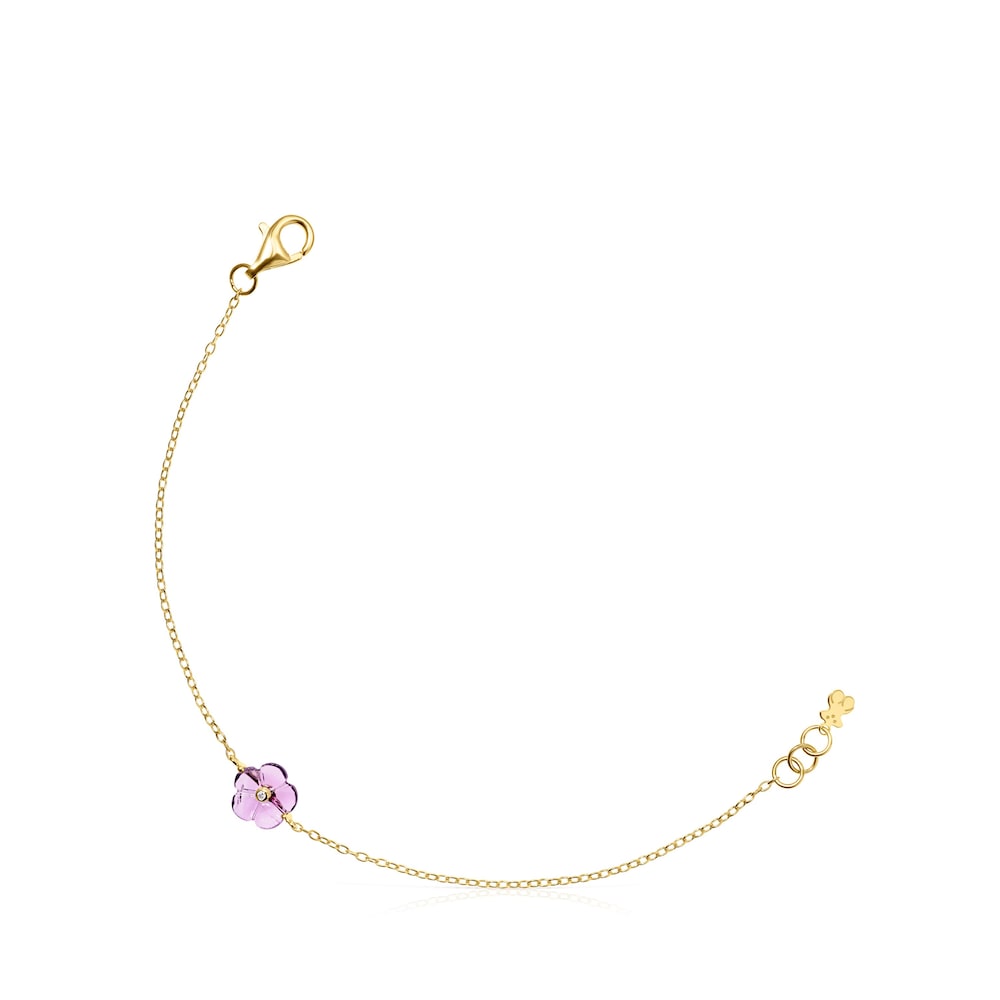 Pulseira Vita em Ouro com Ametista e Diamante