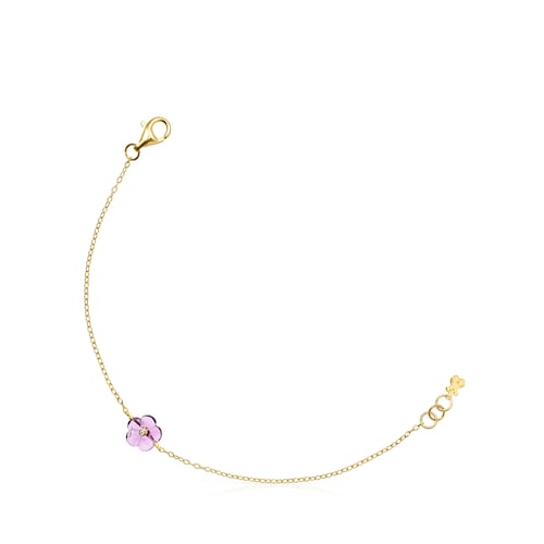 Pulseira Vita em Ouro com Ametista e Diamante