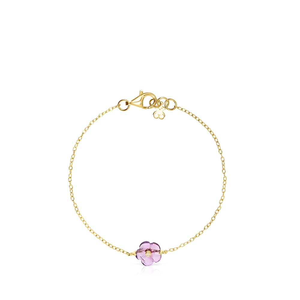 Pulseira Vita em Ouro com Ametista e Diamante