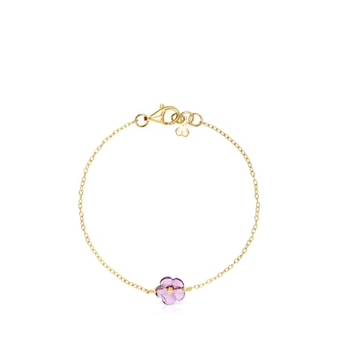 Pulseira Vita em Ouro com Ametista e Diamante