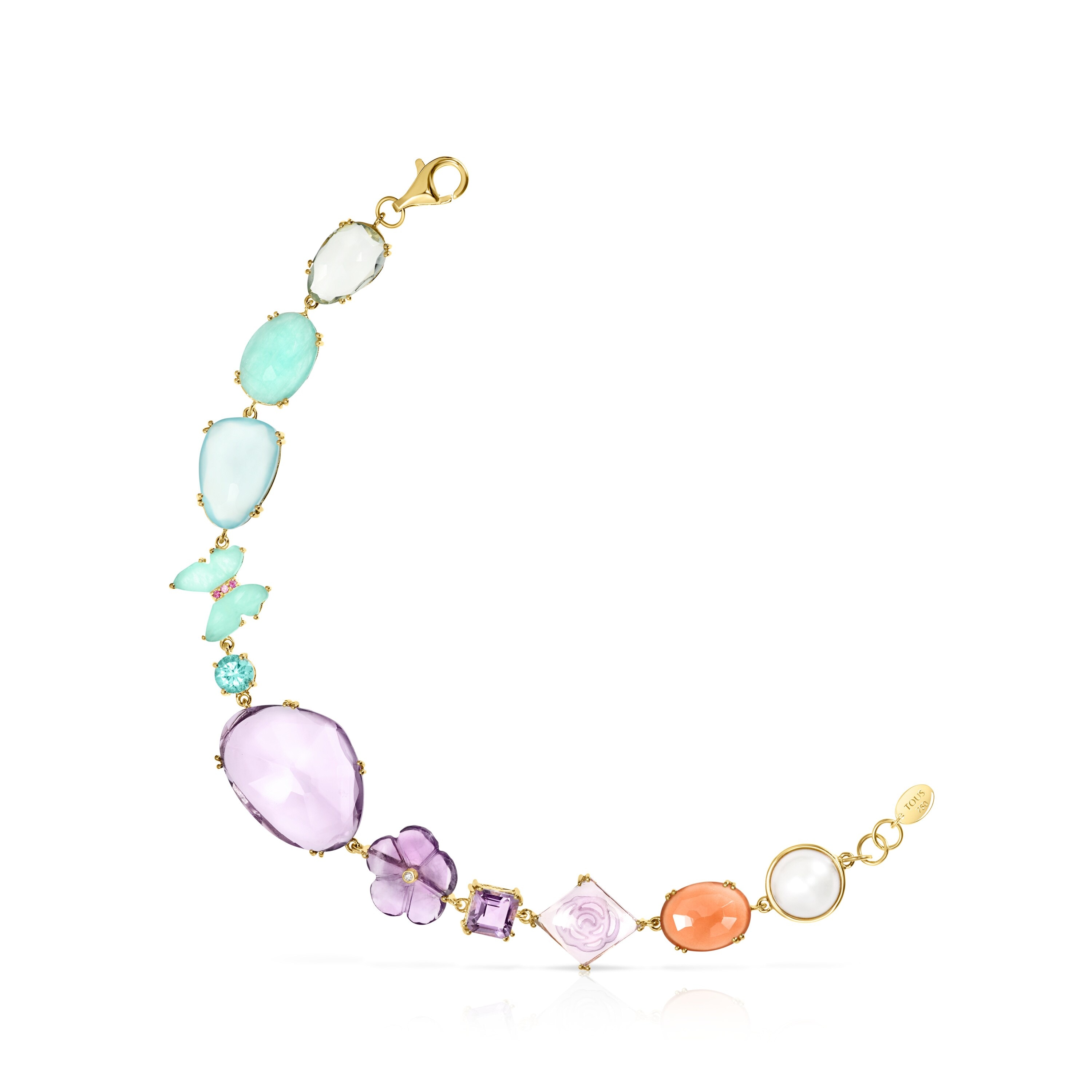 TOUS Vita Bracelet in 18K Solid Gold with Pealrs and Gemstones
