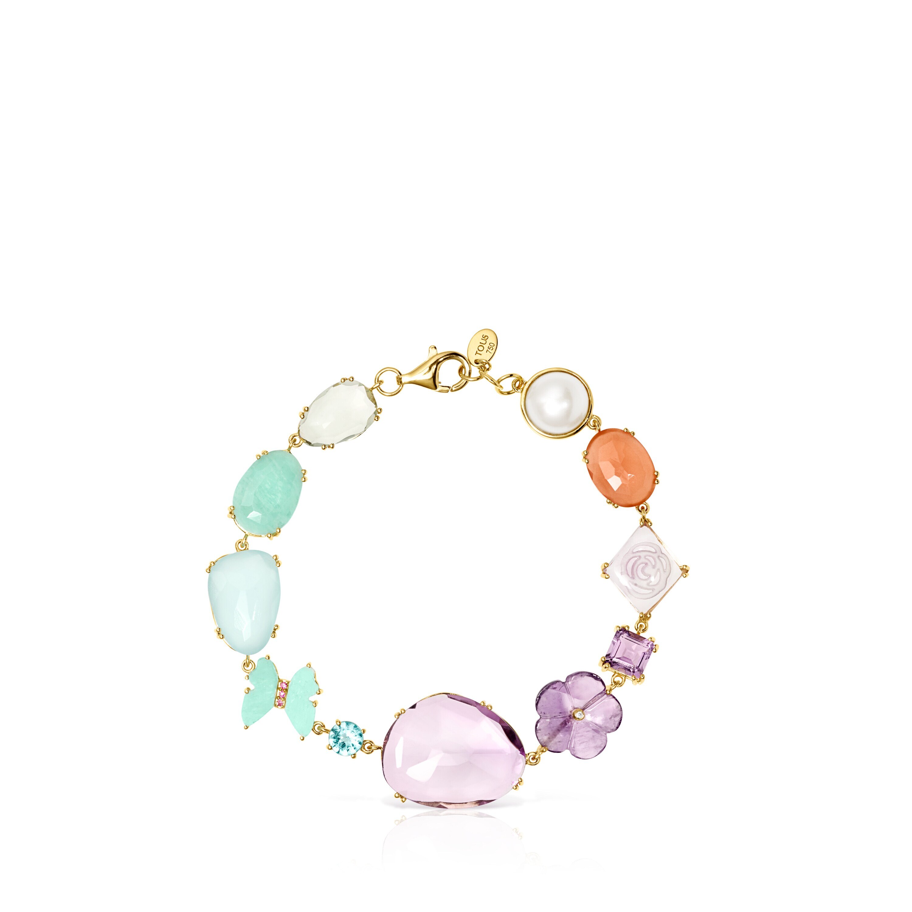 TOUS Vita Bracelet in 18K Solid Gold with Pealrs and Gemstones