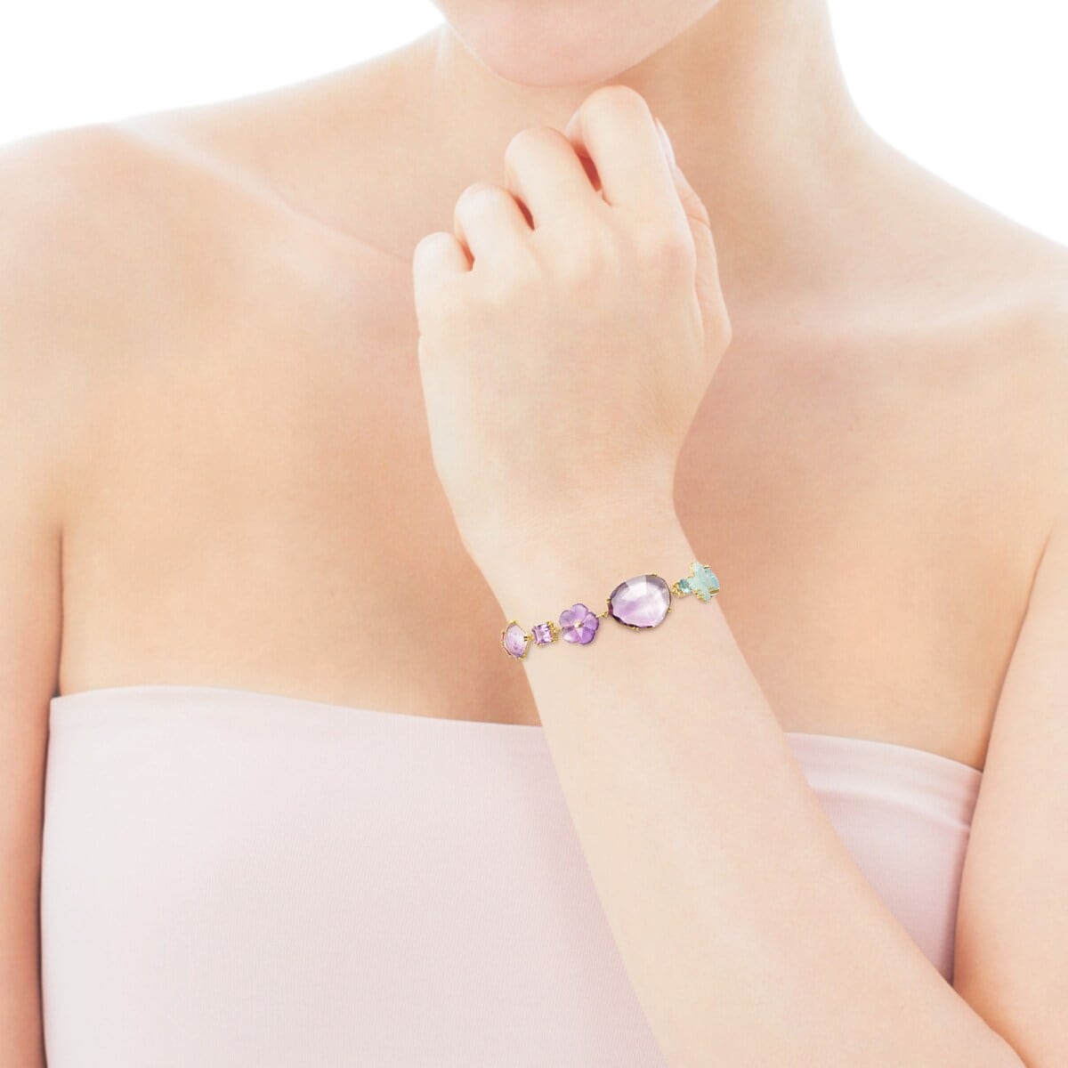 TOUS Vita Bracelet in Gold with Pealrs and Gemstones