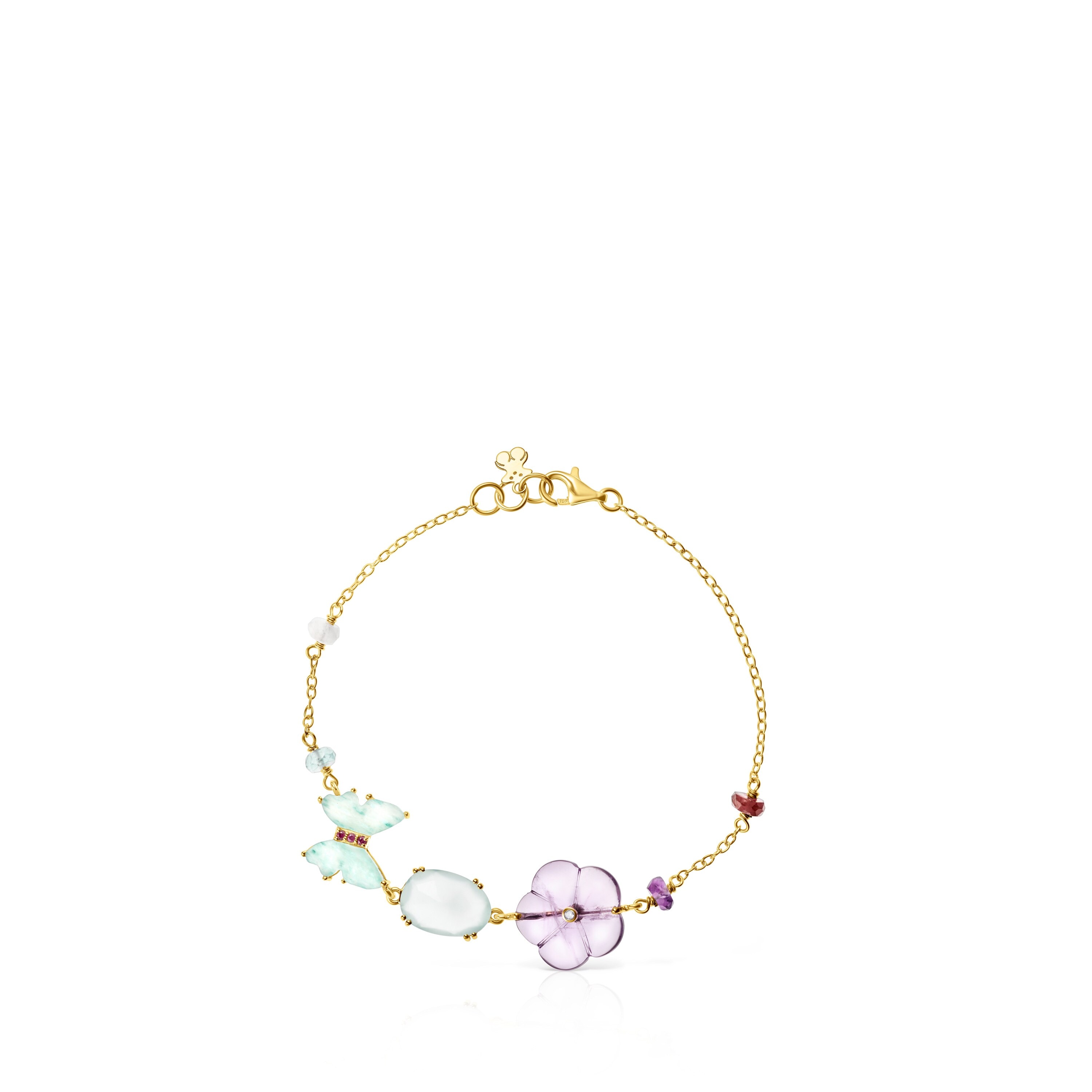TOUS Vita Bracelet in 18K Solid Gold with Diamonds and Gemstones 17,5cm.