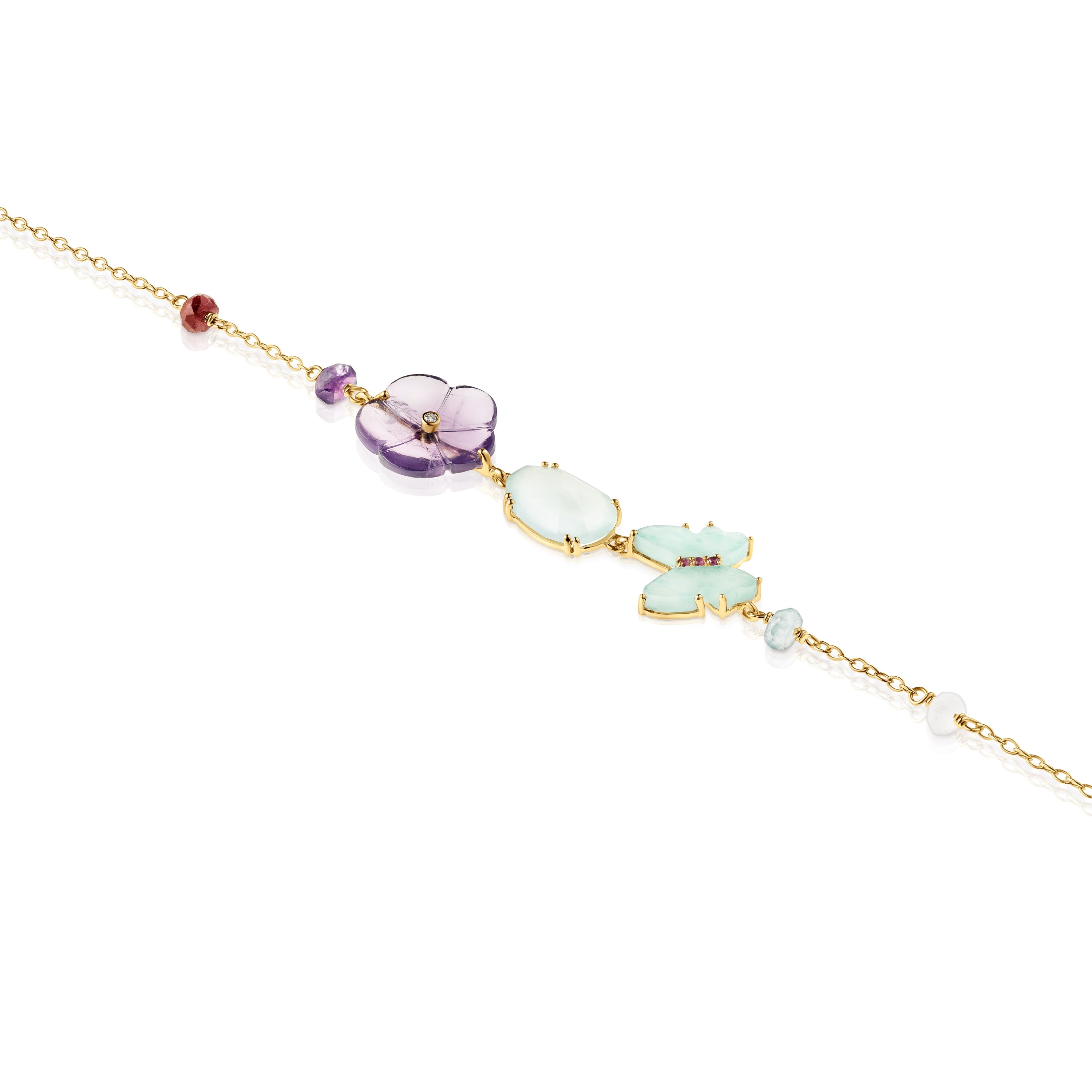 TOUS Vita Bracelet in 18K Solid Gold with Diamonds and Gemstones 17,5cm.