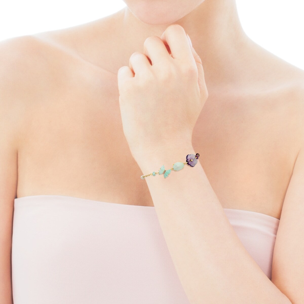 TOUS Vita Bracelet in Gold with Diamonds and Gemstones 17,5cm