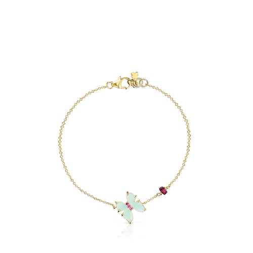 Gold with Amazonite and Ruby Vita Bracelet