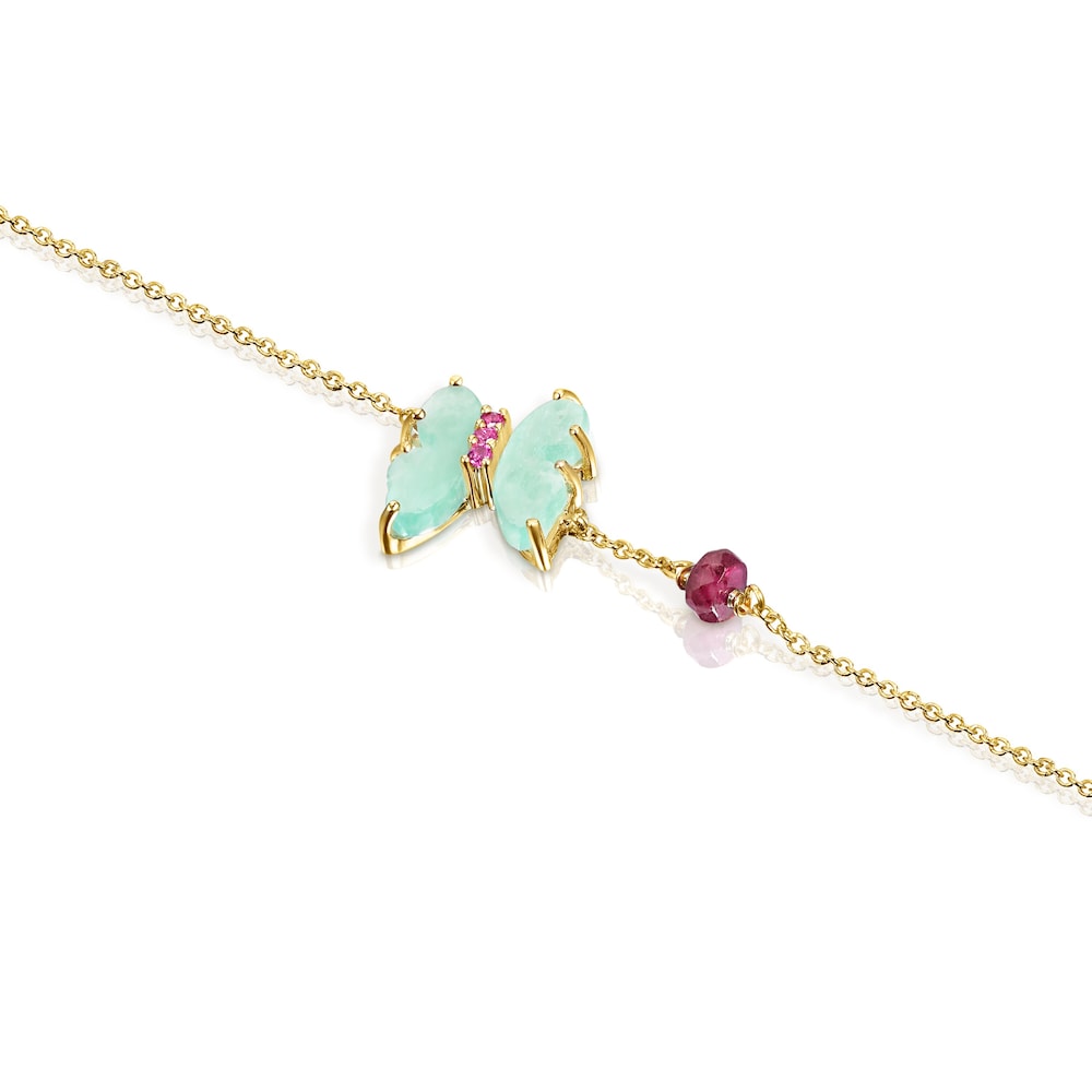 Pulseira Vita em Ouro com Amazonite e Rubi