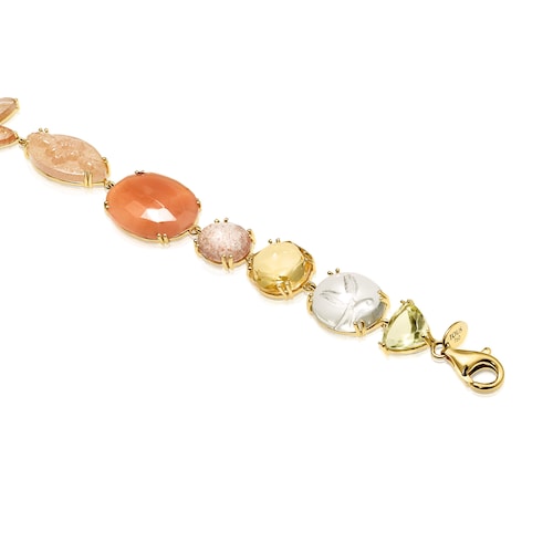 Collar de oro con gemas multicolores Vita