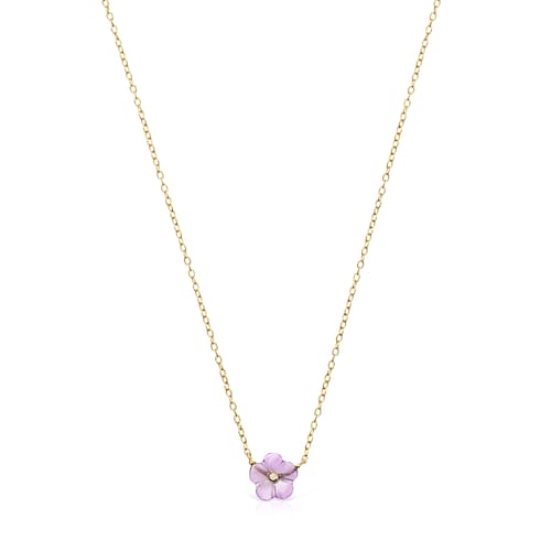 Collar Vita de Oro con Amatista y Diamante