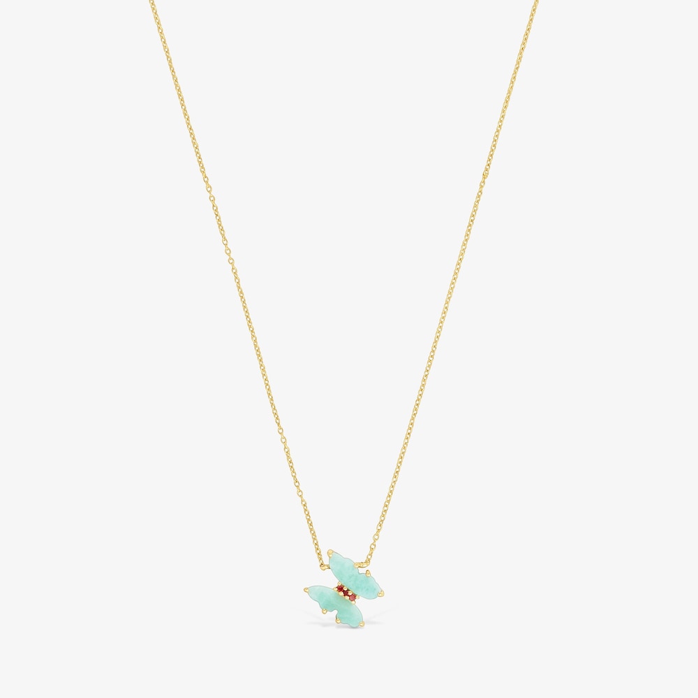 Collar de oro con amazonita y rub&iacute; Vita