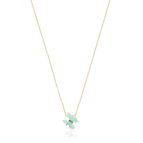 Vita - Naszyjnik Tous z żółtego złota z amazonitem i rubinem image number 0