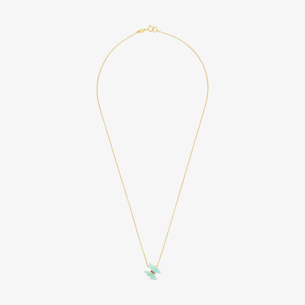 Collar de oro con amazonita y rub&iacute; Vita