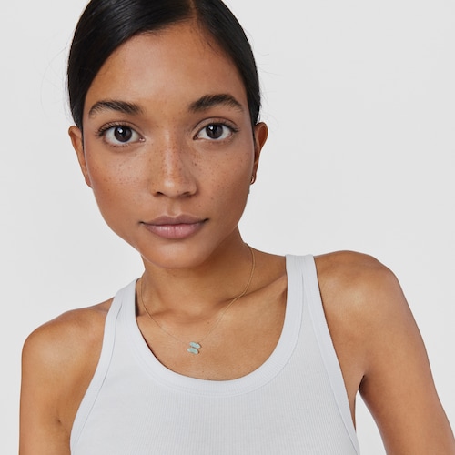 Collar de oro con amazonita y rub&iacute; Vita