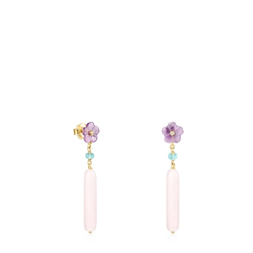 Short Vita earrings in Gold with Gemstones