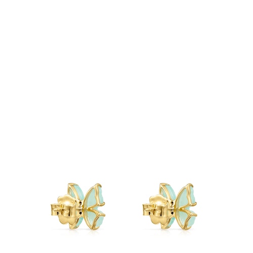 Gold with Amazonite and Ruby Vita butterfly Earrings