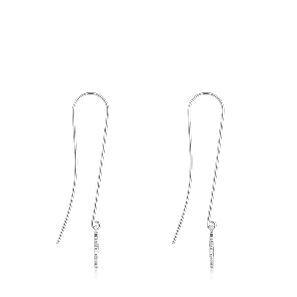 Long Silver Vita Butterfly Earrings