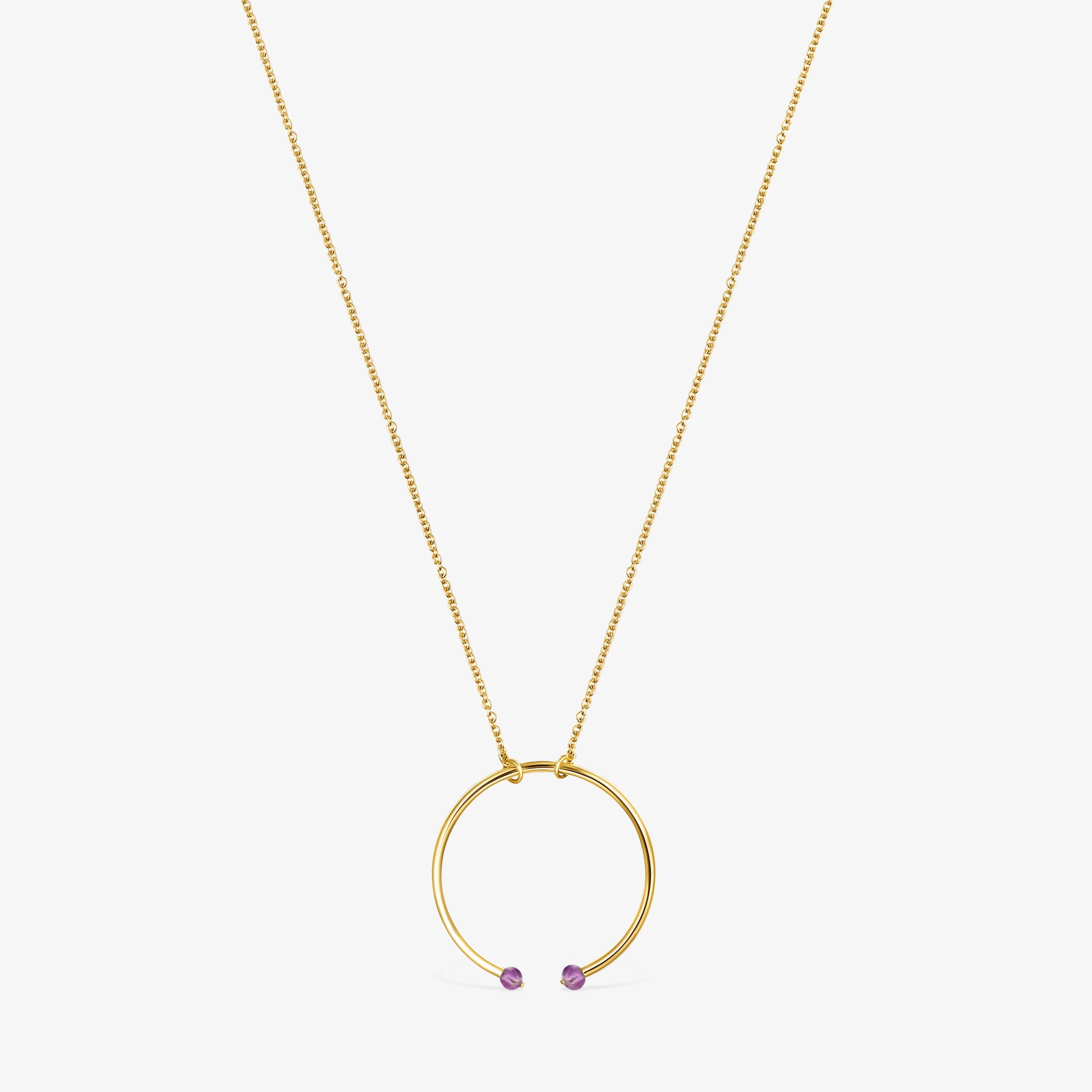 TOUS Batala Necklace in 18K gold vermeil with Amethyst 4cm.