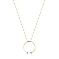 TOUS Batala Necklace in Silver Vermeil with Amethyst 4cm