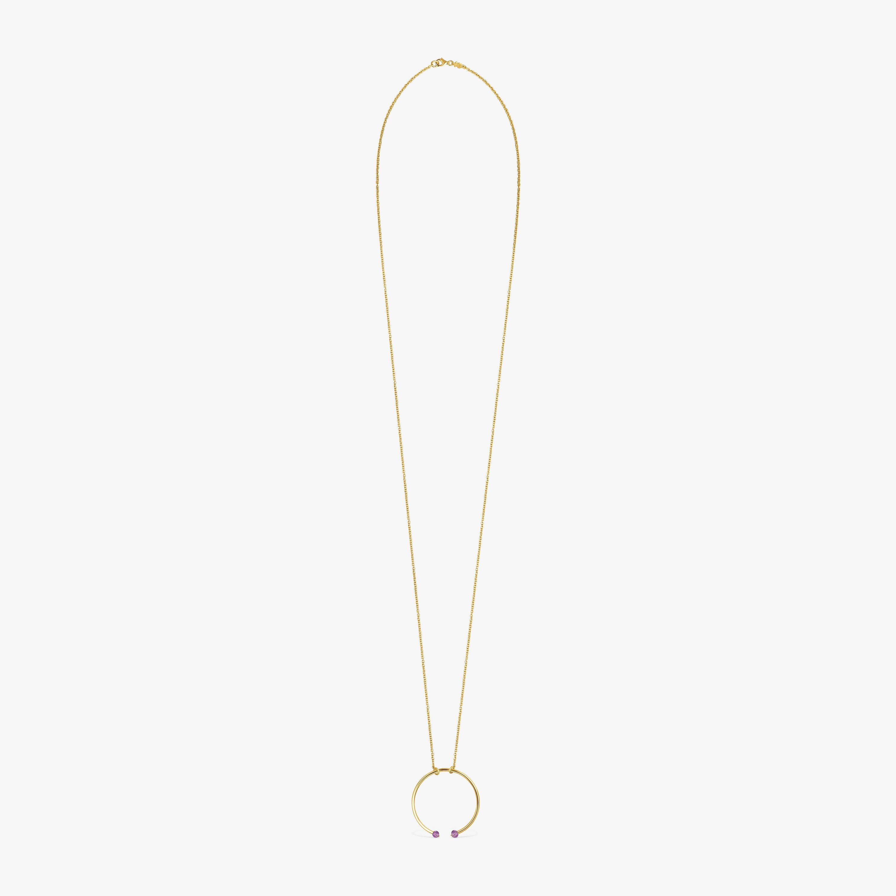 TOUS Batala Necklace in 18K gold vermeil with Amethyst 4cm.