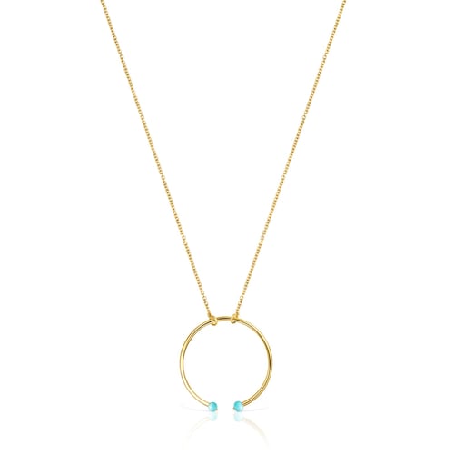 Collar con ba&ntilde;o de oro 18 kt sobre plata y Howlita 4 cm Batala