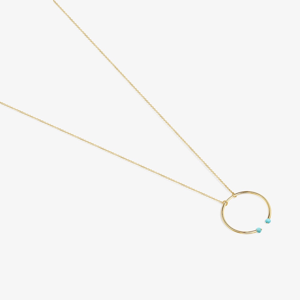 Collar con ba&ntilde;o de oro 18 kt sobre plata y Howlita 4 cm Batala