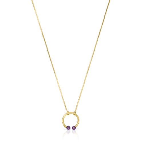 TOUS Batala Necklace in Silver Vermeil with Amethyst 2cm. image number 0