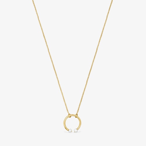 Collar con ba&ntilde;o de oro 18 kt sobre plata y perlas 50 cm Batala