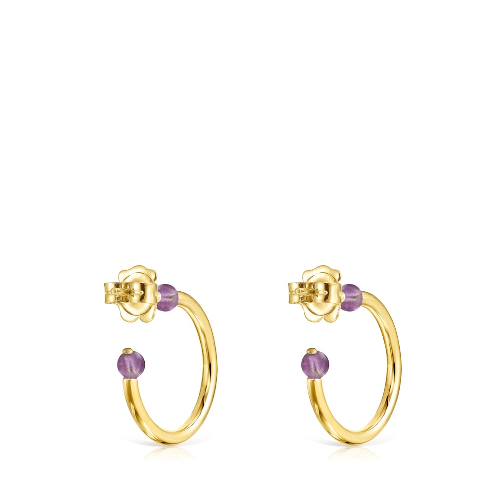 Batala Earrings in Silver Vermeil with Amethyst