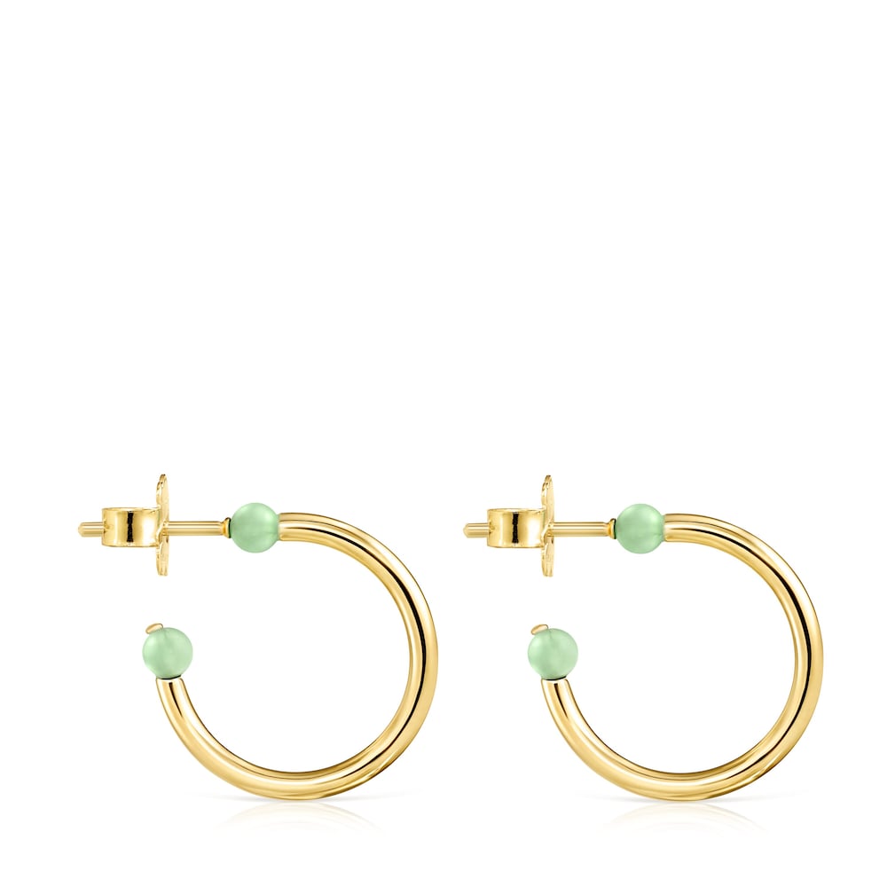 Batala Earrings in Silver Vermeil with Quartzite