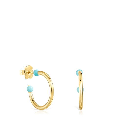 Brincos pequenos Batala em Prata Vermeil com Howlita