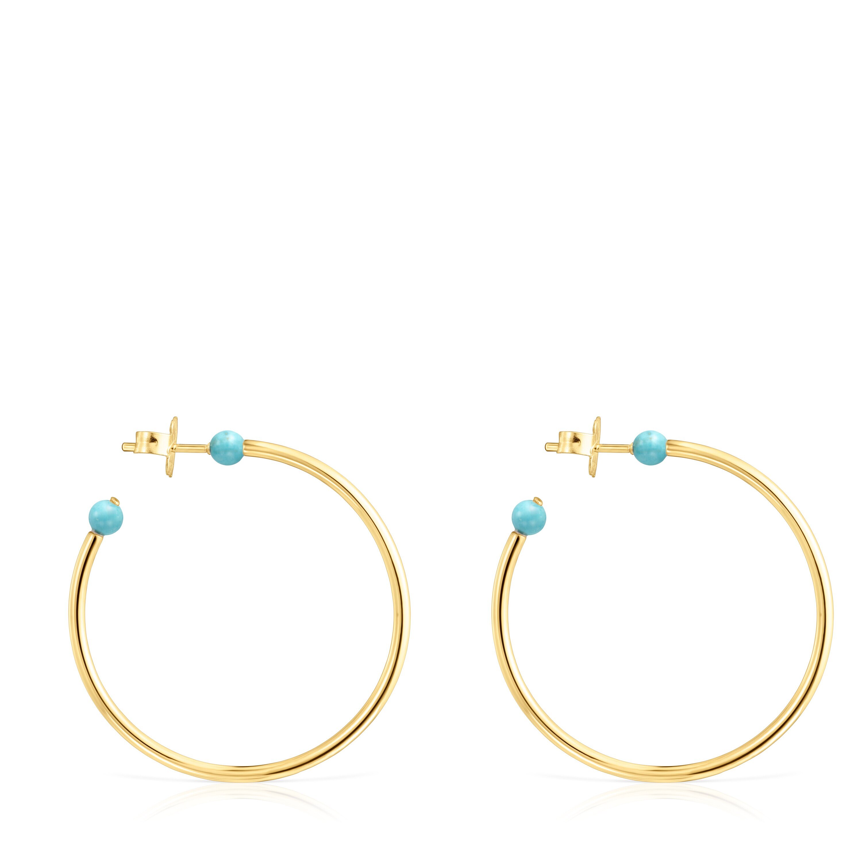 Large Batala Earrings in Silver Vermeil with Howlite