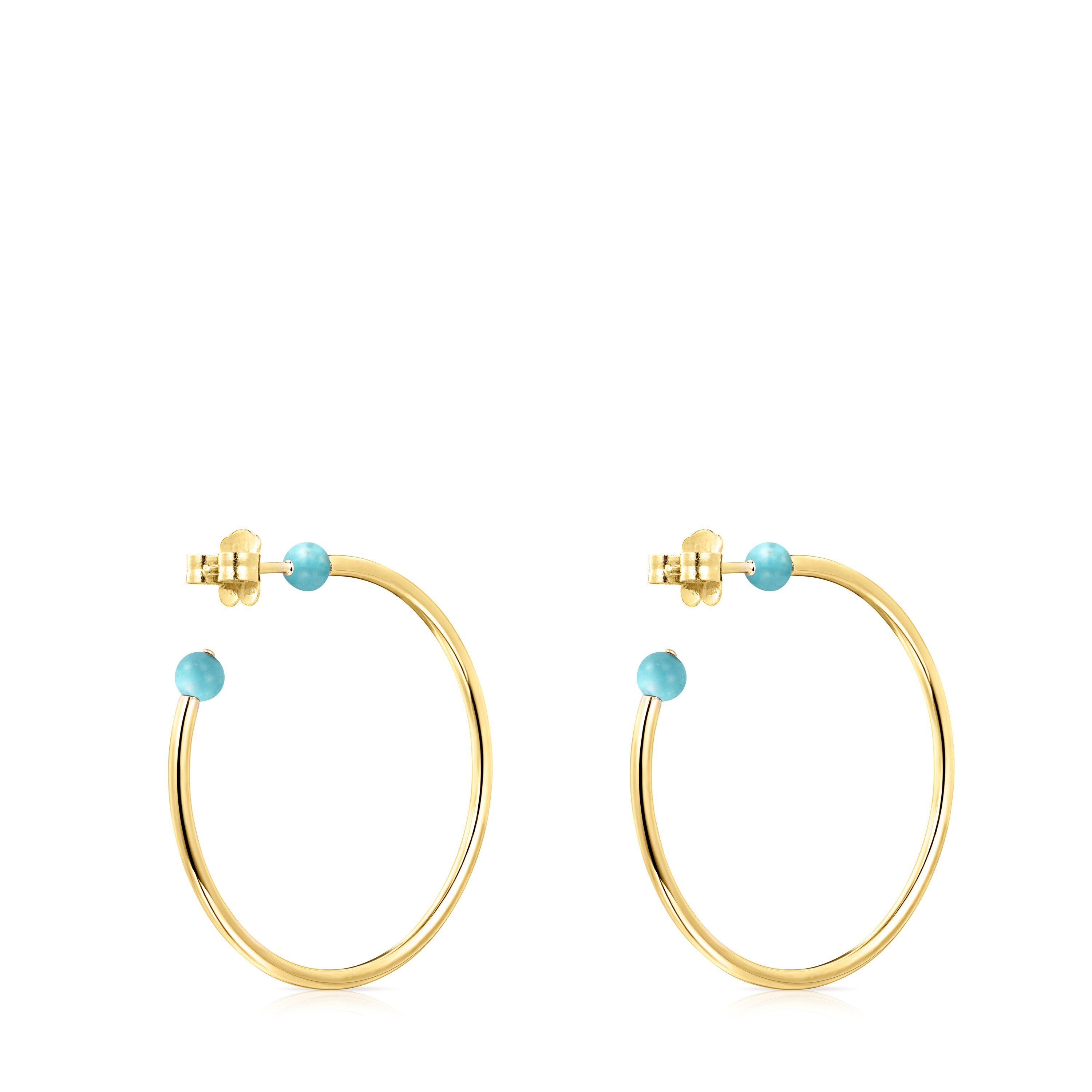 Large Batala Earrings in 18K gold vermeil with Howlite