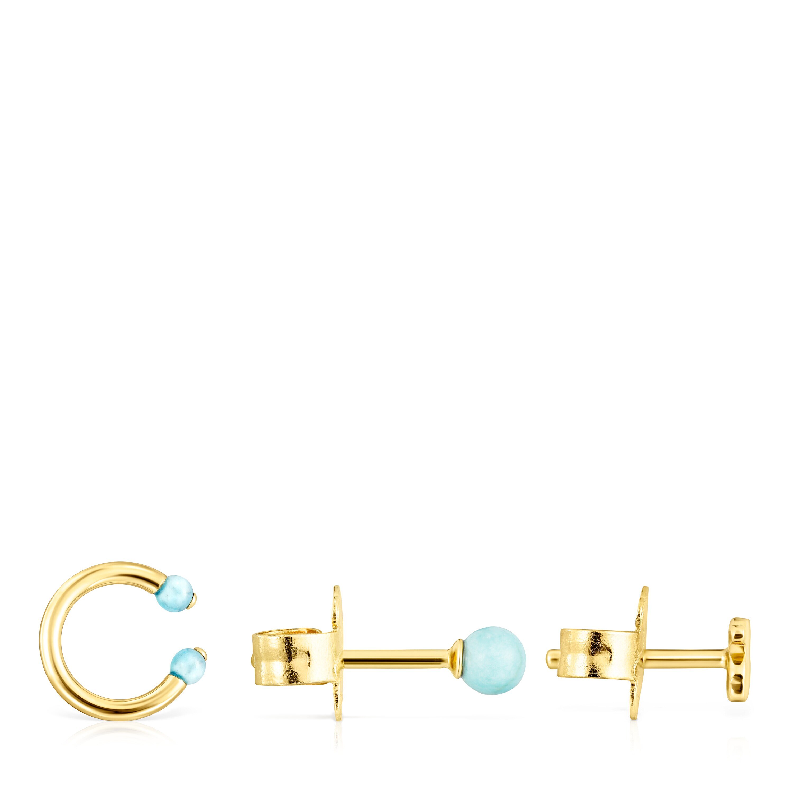 Pack of Batala Earrings in Silver Vermeil with Howlite