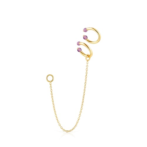 Pack of Batala Earcuffs in Silver Vermeil with Amethyst