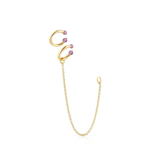 Pack of Batala Earcuffs in Silver Vermeil with Amethyst