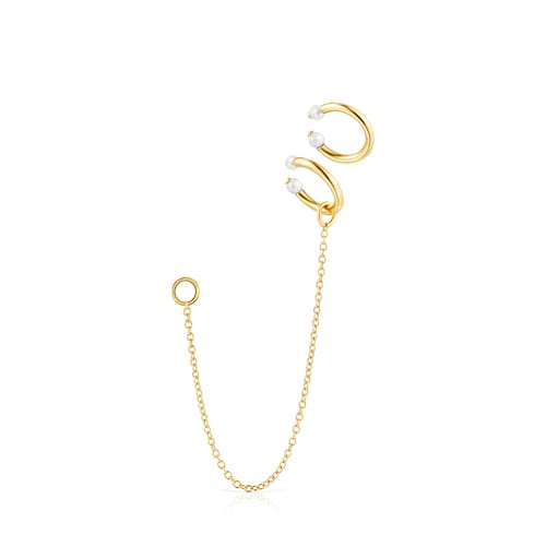 Pack of Batala Earcuffs in Silver Vermeil with Pearl image number 0