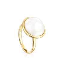 Gold Avalon Ring with 51-100 Pearl
