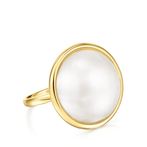 Gold Avalon Ring with 51-100 Pearl